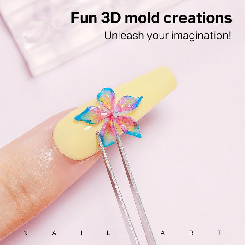 MIZHSE Solid 3D Nail Gel – Sculpt Flowers & Shapes Easily | Clear & White