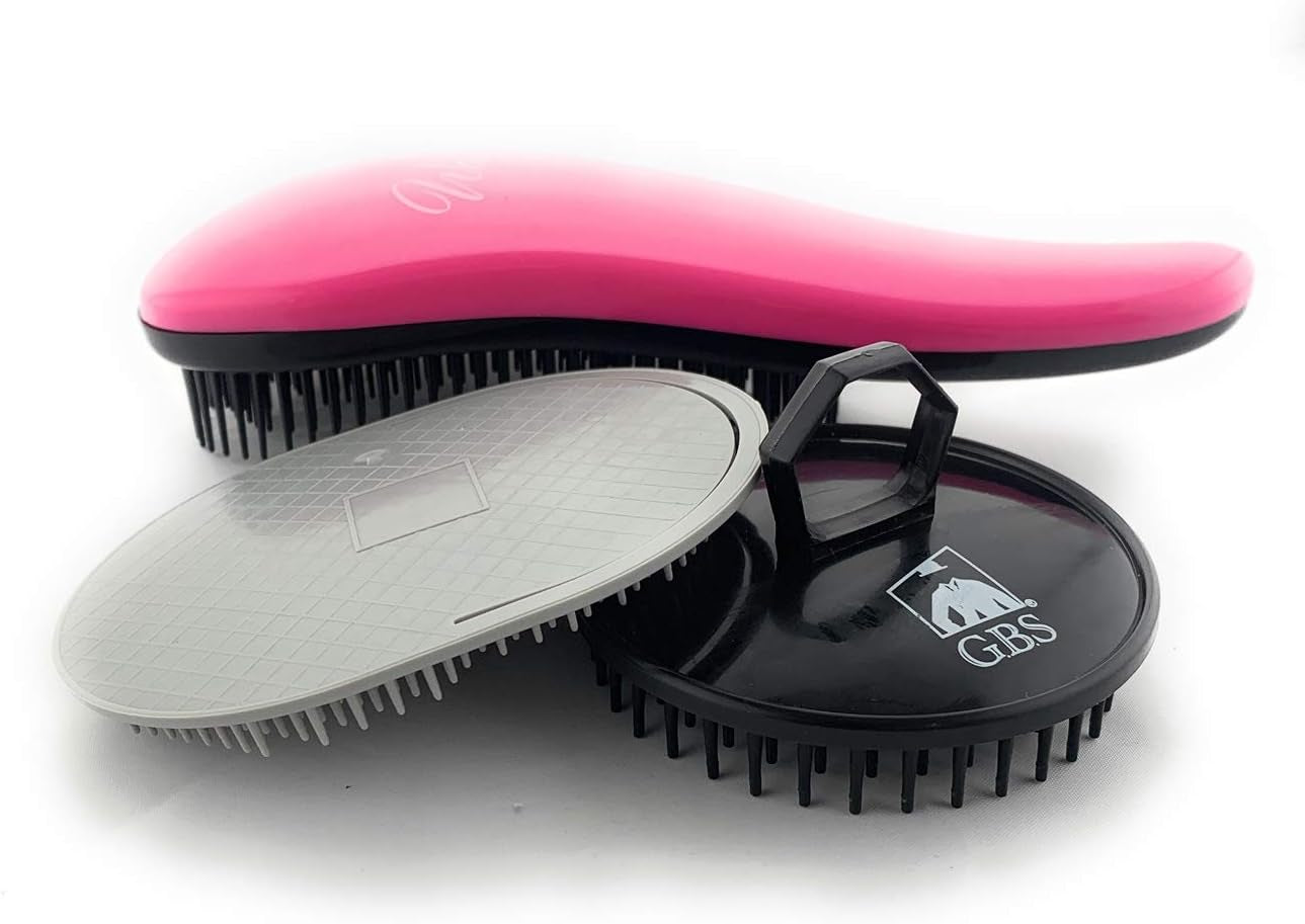 Wave Detangling Brush - Best Hair Massage Brush for Straight, Curly, Wavy, Thick, Thin, Wet, Dry Hair, Premium Wave Detangling Brush Detangle Soft Bristles for Women, Men, and Kids (Pack of 3)