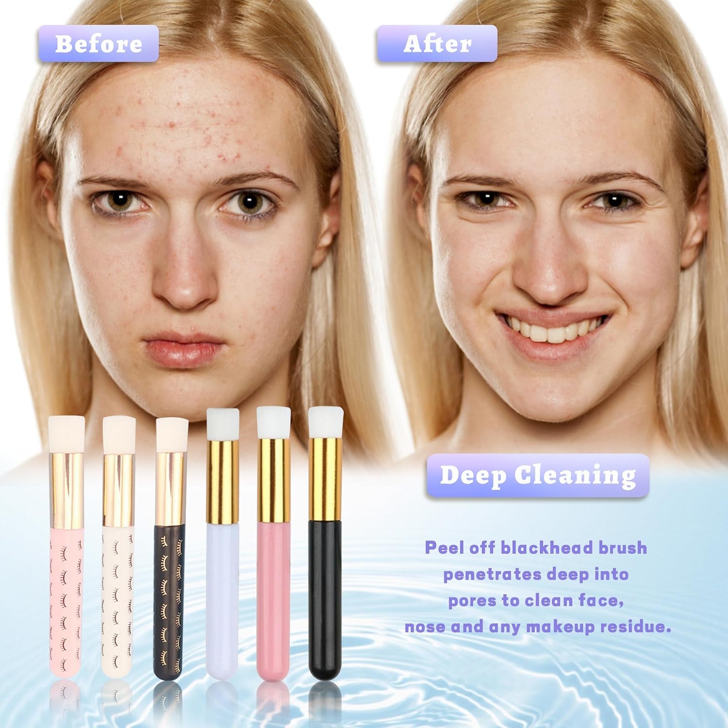 30 Pieces Lash Shampoo Brushes, Eyelash Extension Cleanser Brush, Nose Pore Deep Cleaning Brushes Lash Peel off Blackhead Brush Cleansing Brushes Kit Facial Cleansing Brushes for Beauty Supplies