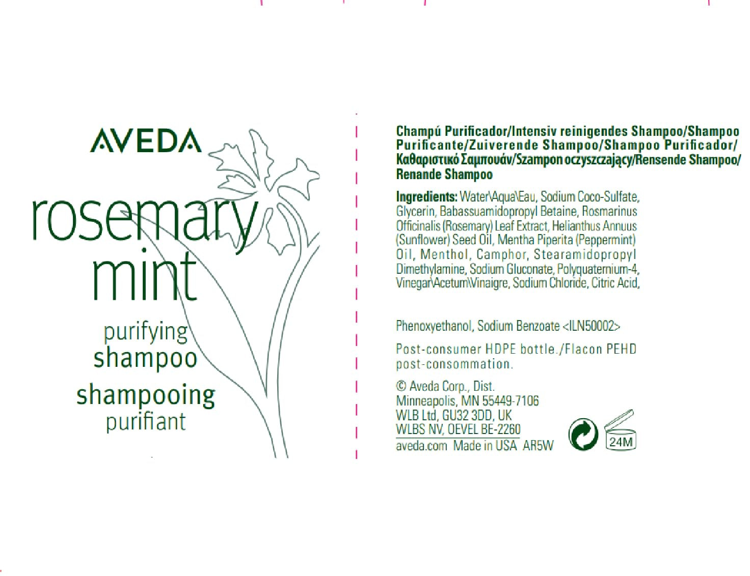 Rosemary Mint Purifying Shampoo | Clarifying Shampoo | Adds Shine | for Normal to Oily Hair, Fine to Medium Hair Types | 97% Naturally Derived*