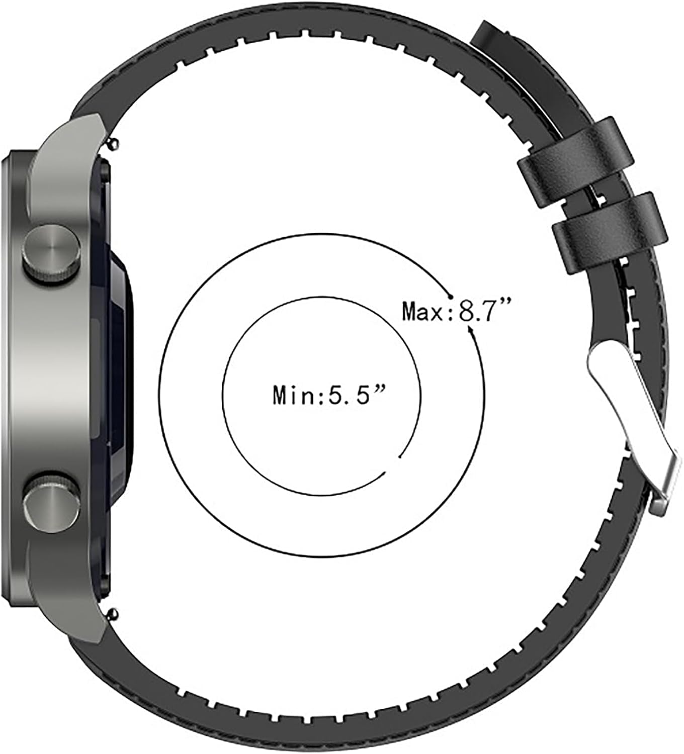 ID208 plus Smart Watch Bands, Leather Silicone Breathable Replacement Smartwatch Strap Wristband Compatible for Quican, Aeac, WMK ID208 plus 1.8 Inches Smart Watch (Brown)