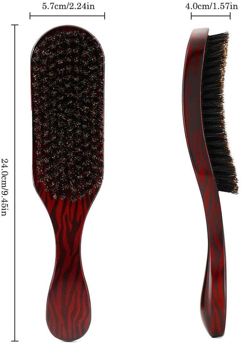 Brush, Hair Comb with Wooden Handle, Real Soft Hair Brush Wild Boar Bristle Brush in Beech Wood Color Hair Comb with Wooden Handle Styling Tool for Beard Care Beard Brush