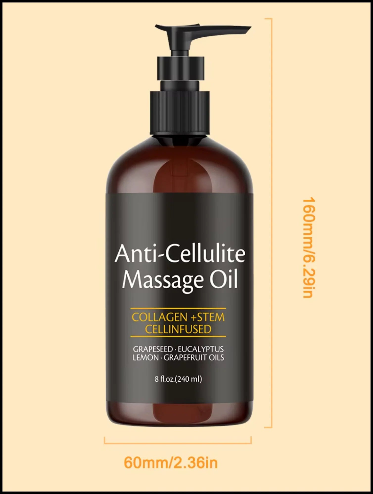 Firming Anti-Cellulite Body Oil with Collagen – 8 Fl Oz