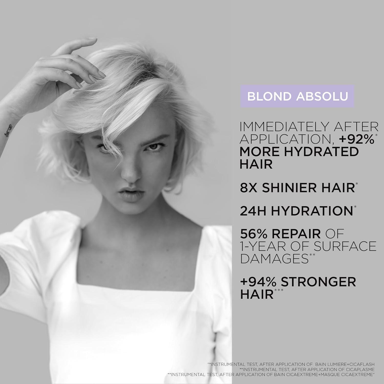 Kérastase Blond Absolu, Lumière Illuminating Shampoo, for Lightened or Highlighted and Grey Hair, Nourishes and Illuminate, with Hyaluronic Acid