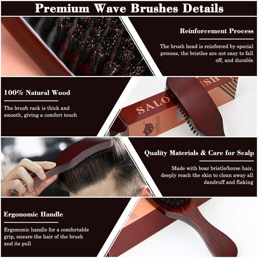 Brush, Hair Comb with Wooden Handle, Real Soft Hair Brush Wild Boar Bristle Brush in Beech Wood Color Hair Comb with Wooden Handle Styling Tool for Beard Care Beard Brush