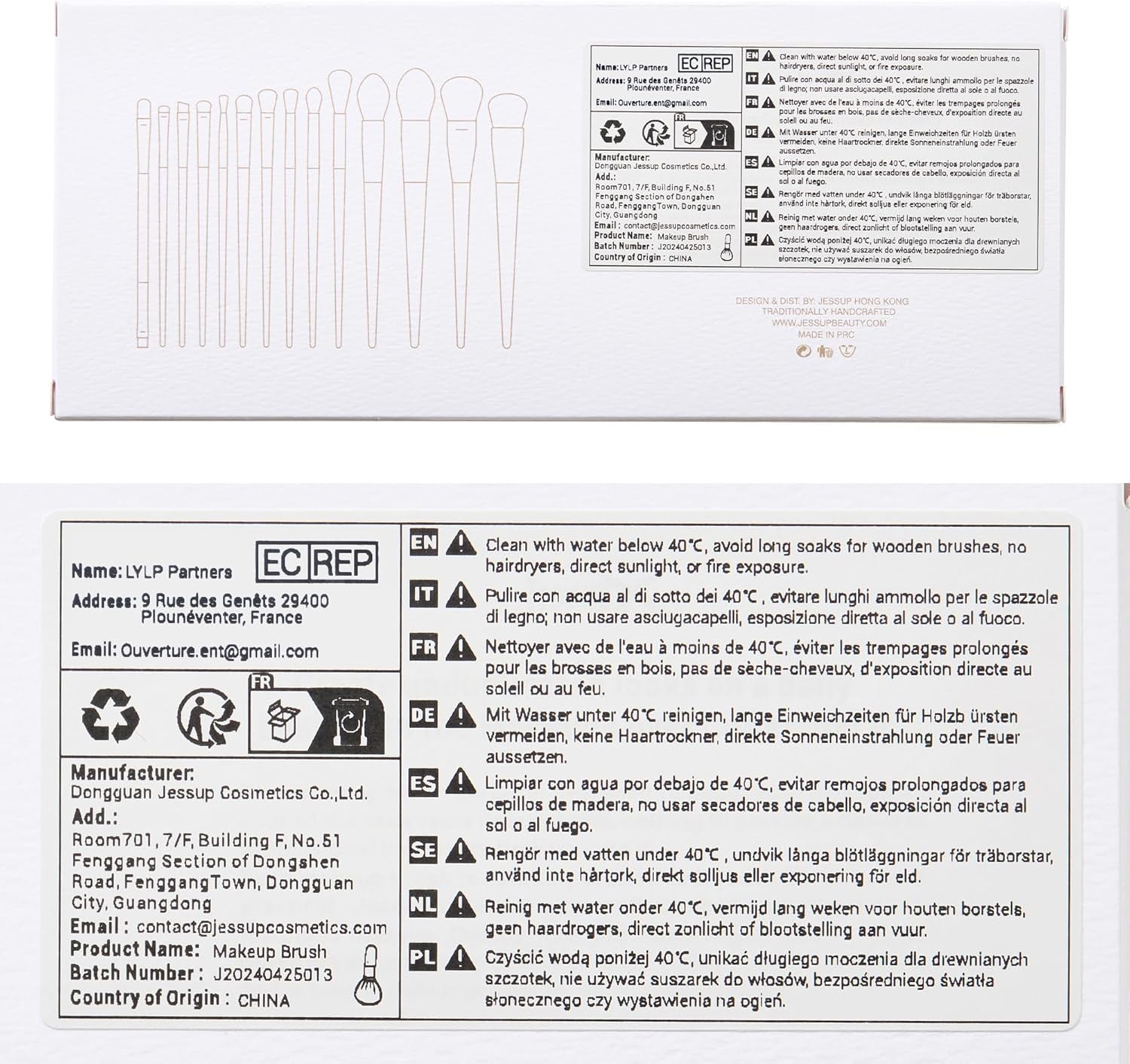 Makeup Brushes 14Pcs Makeup Brush Set Premium Synthetic Powder Foundation Contour Blush Concealer Eye Shadow Blending Liner Make up Brush Kit Light Grey T329