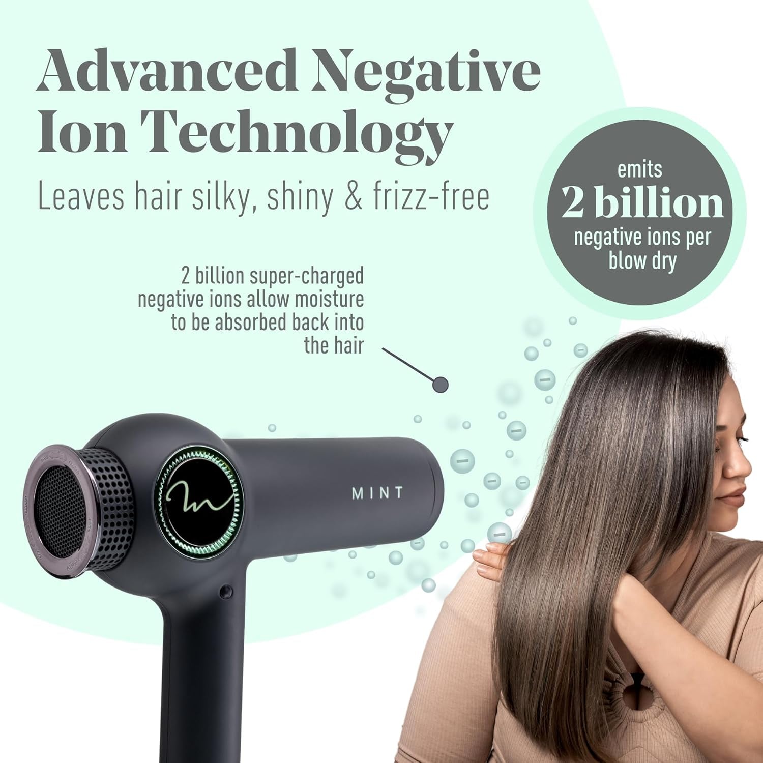 Dragonfly Ionic Hair Dryer with Diffuser | Lightweight Professional Hair Dryer | Smart Negative Ion | High Speed Hair Dryer | Brushless Ionic Blow Dryer | Low EMF