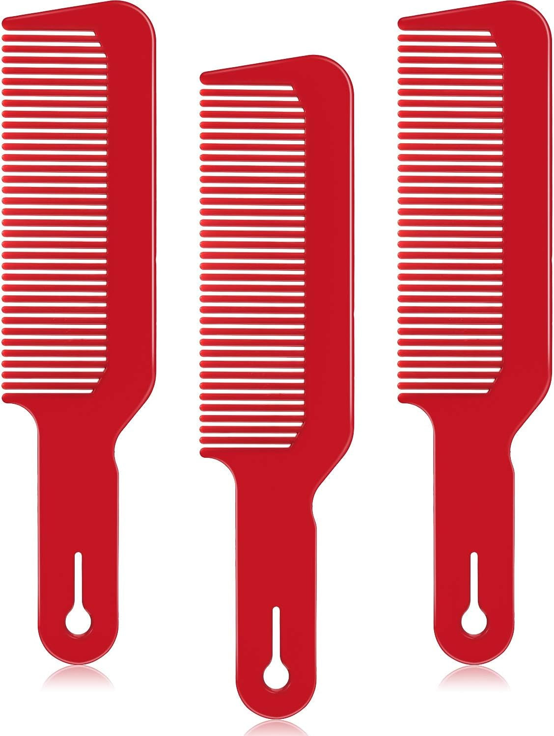 3 Pieces Barber Combs Flat Top Clipper Combs Hair Cutting for Flat Top and Clipper Cuts(Red)