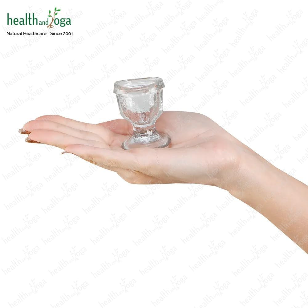 Chilleyes Transparent Glass Eye Wash Cup - Effective Eye Rinse and Cleansing – Eco-Friendly, Non-Reactive, Safe and Comfortable (Set of 2)