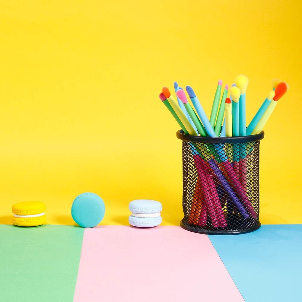 Eye Makeup Brushes 16Pcs Colorful Eyeshadow Makeup Brush Set Professtional Eyeshadow Brushes with Soft Synthetic Hairs & Real Wood Handle for Eyeshadow, Eyebrow, Eyeliner, Blending