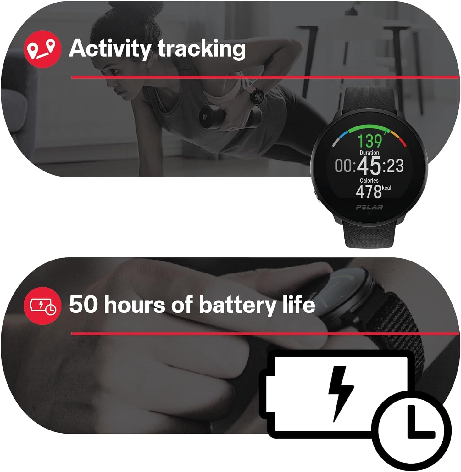 Unite Waterproof Fitness Watch (Includes Wrist-Based Heart Rate and Sleep Tracking)
