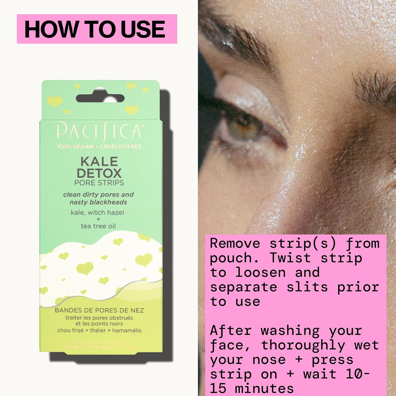 - Blackhead Remover Strips Nose Strips - Kale Detox Skin Care - Deep Cleansing Nose Strips W/Instant Pore Unclogging - Oil-Free, Non-Comedogenic Use Vegan, Clean Beauty Dermatologist Tested