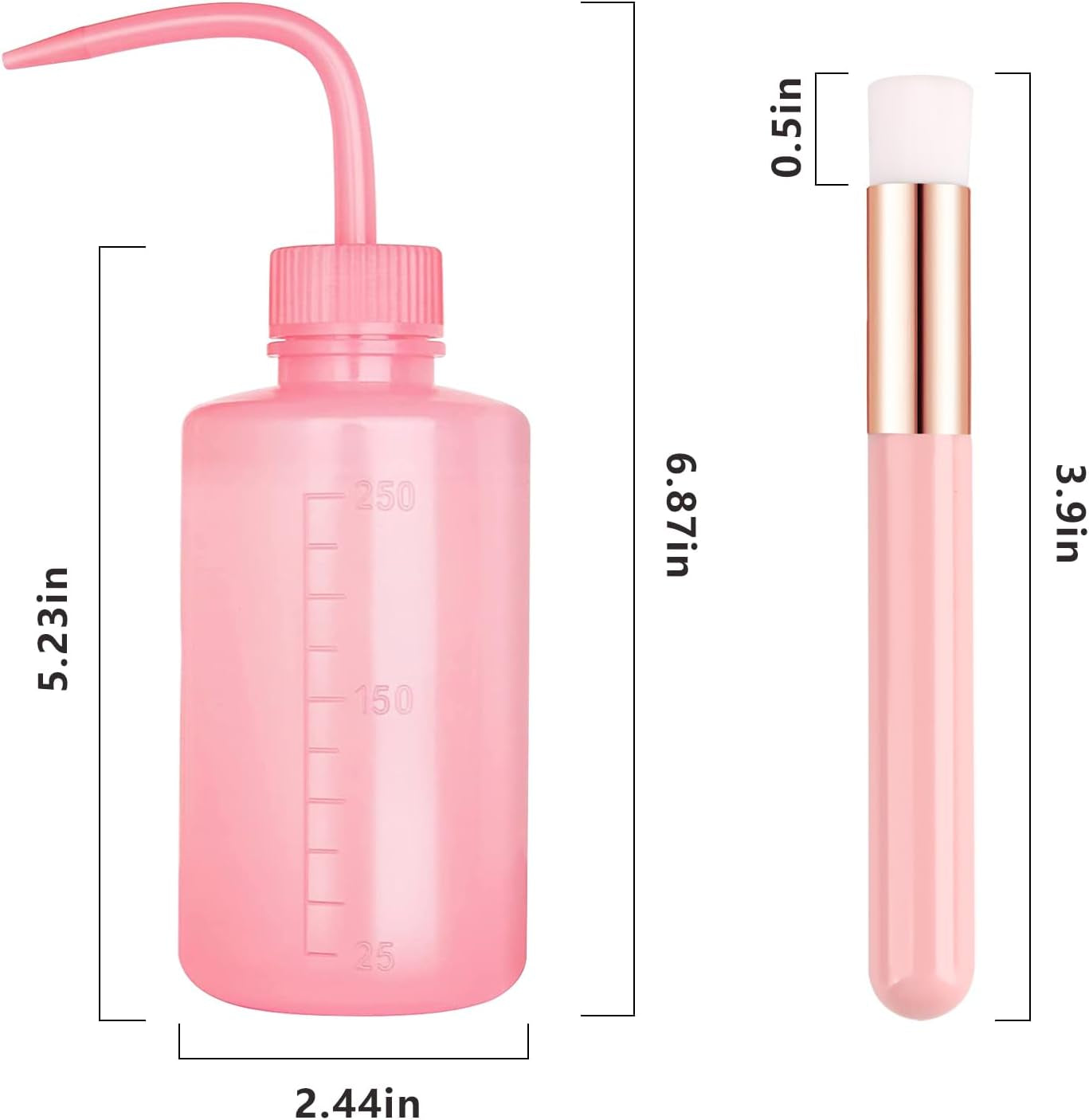3 PCS Lash Shampoo Brush Sets with 1Pcs 250 ML Plastic Satety Lash Tatoo Wash Bottles 2PCS Nose Blackhead Facial Cleaning Brush for Eyelash Extension Supplies (Styel #5)