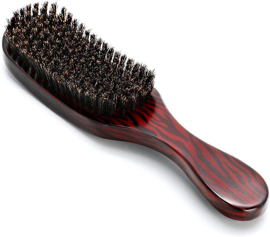 Brush, Hair Comb with Wooden Handle, Real Soft Hair Brush Wild Boar Bristle Brush in Beech Wood Color Hair Comb with Wooden Handle Styling Tool for Beard Care Beard Brush