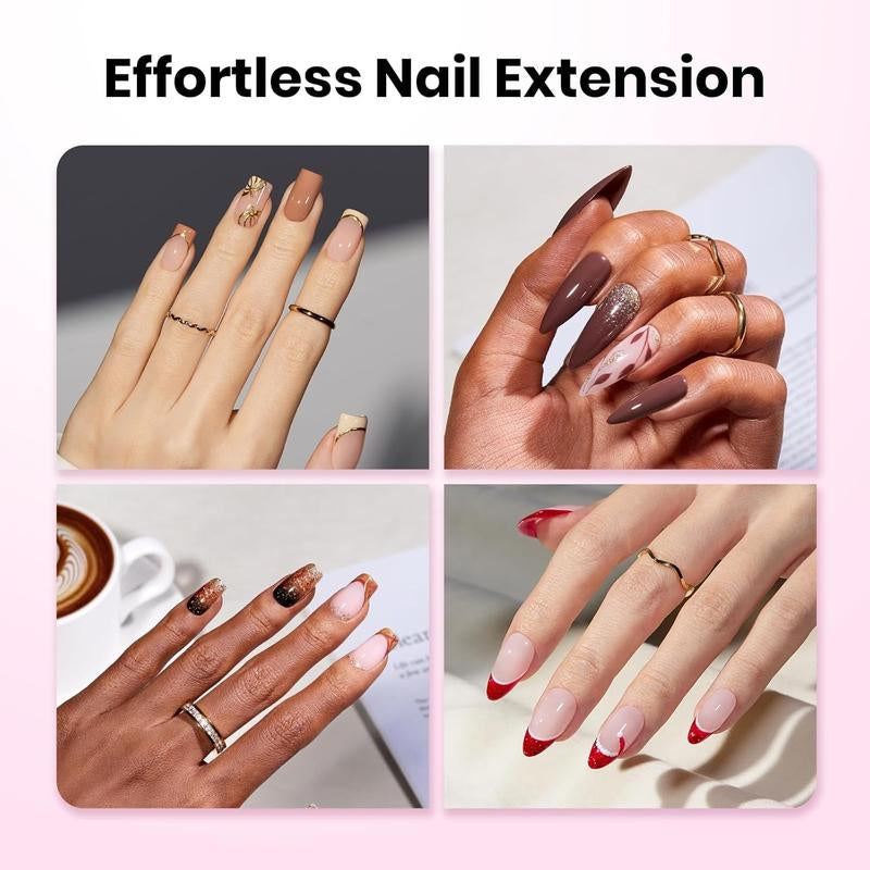Beetles Tipex Lite Apex Nail Tips, 96PCS 256PCS 512PCS Stiletto Square Almond Coffin Pre-Building Pre-Etched Acrylic Nail Tips for Flat Nails & C-Curves Nail Beds