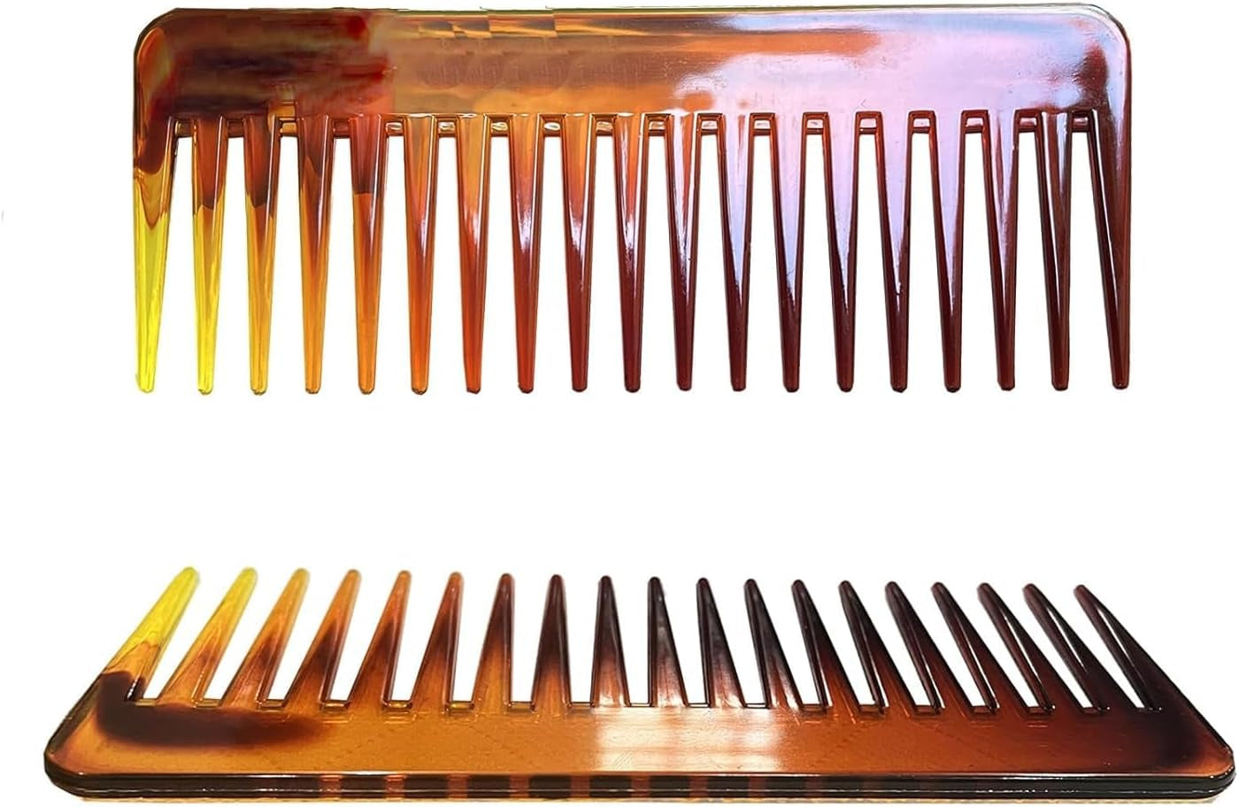 2PCS Wide Tooth Comb, Large Wide Tooth Comb for Women Men and Kids,Handmade Wide Tooth Comb for Curly Hair, Shower Comb Hair Detangler Comb for Curly Hair Wet Dry Hair, Professional Hair Cutting Combs