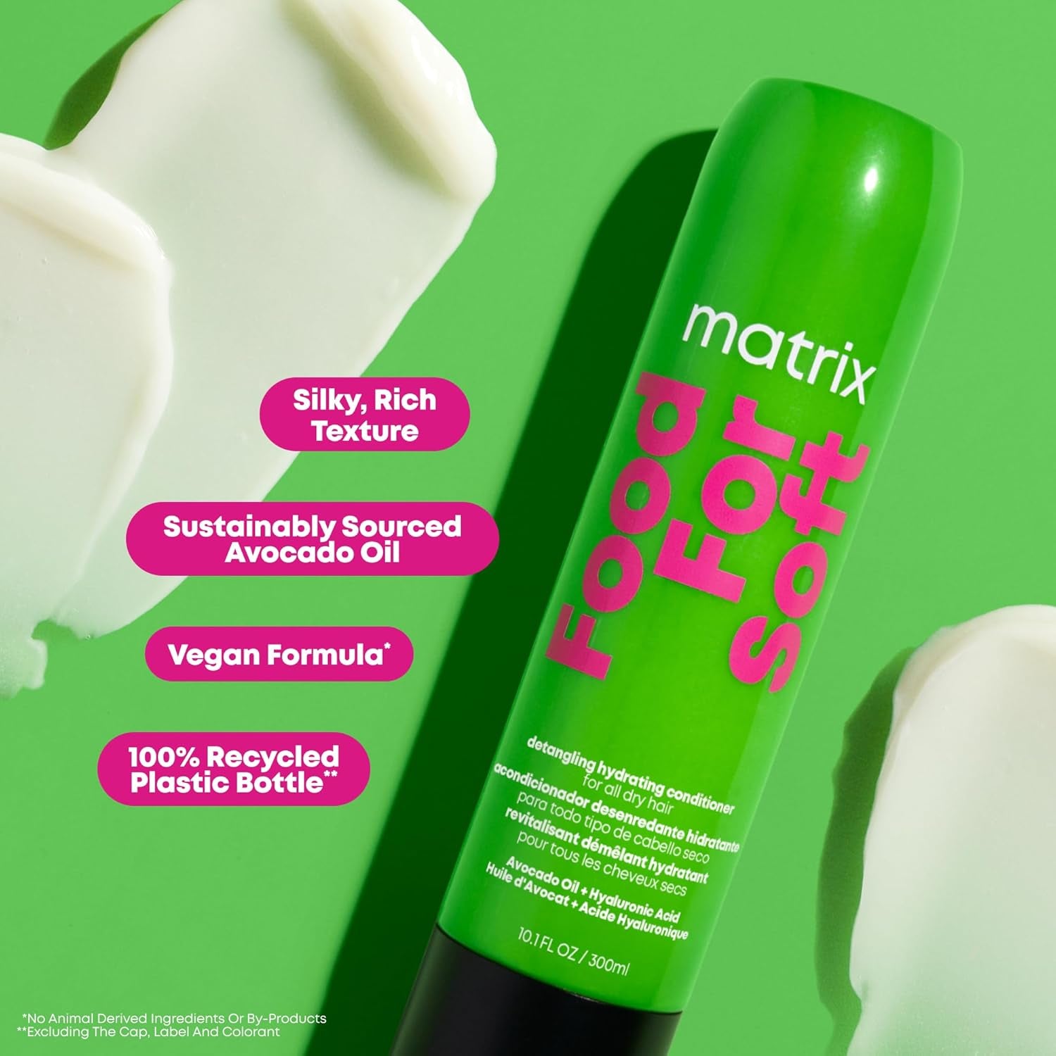 Detangling Hydrating Conditioner, Food for Soft Hydrating & Detangles Dry, Brittle Hair, Moisturizes, Softens, & Smooths,With Avocado Oil & Hyaluronic Acid,Suitable for Color Treated Hair
