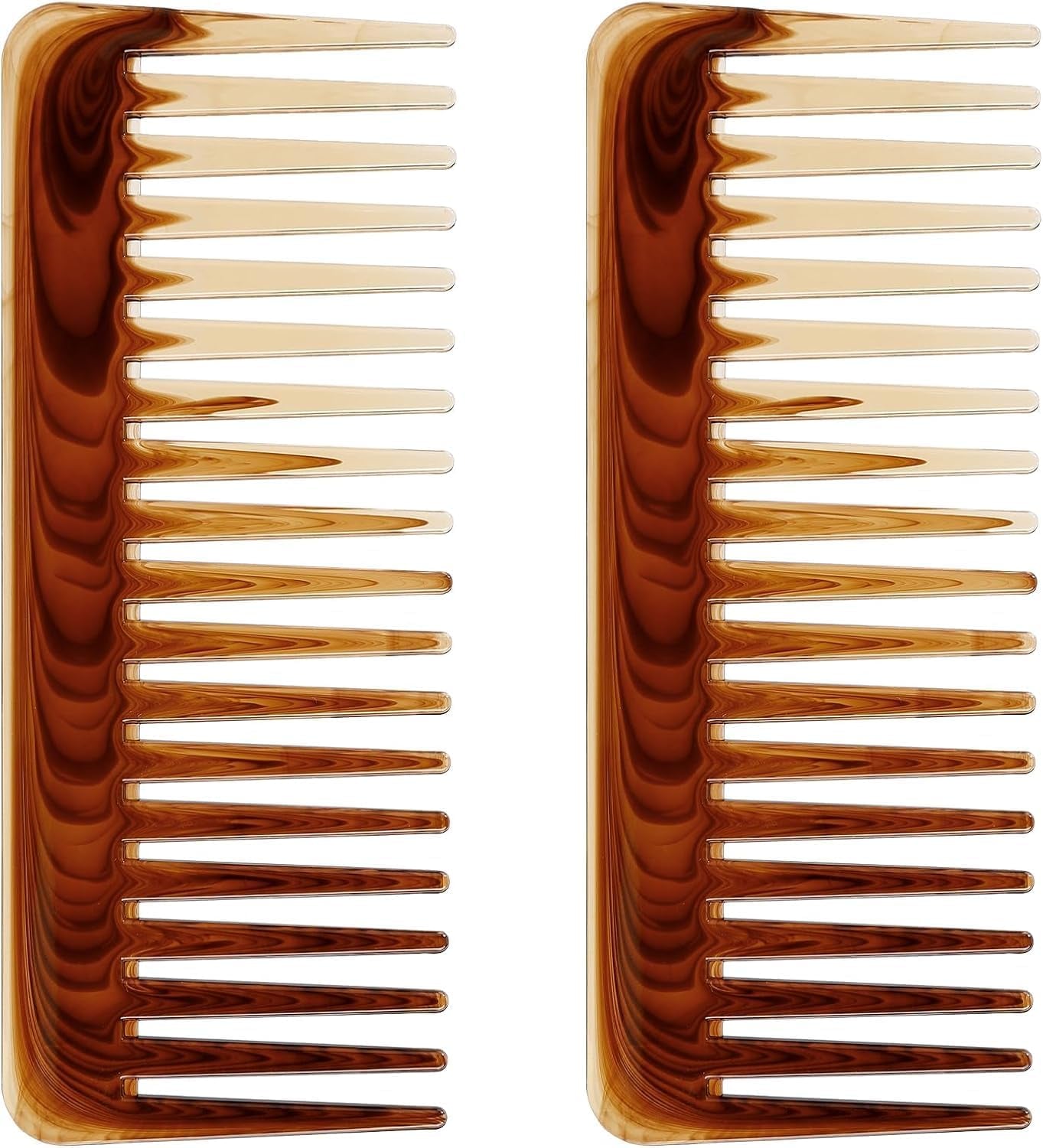 2PCS Wide Tooth Comb, Large Wide Tooth Comb for Women Men and Kids,Handmade Wide Tooth Comb for Curly Hair, Shower Comb Hair Detangler Comb for Curly Hair Wet Dry Hair, Professional Hair Cutting Combs