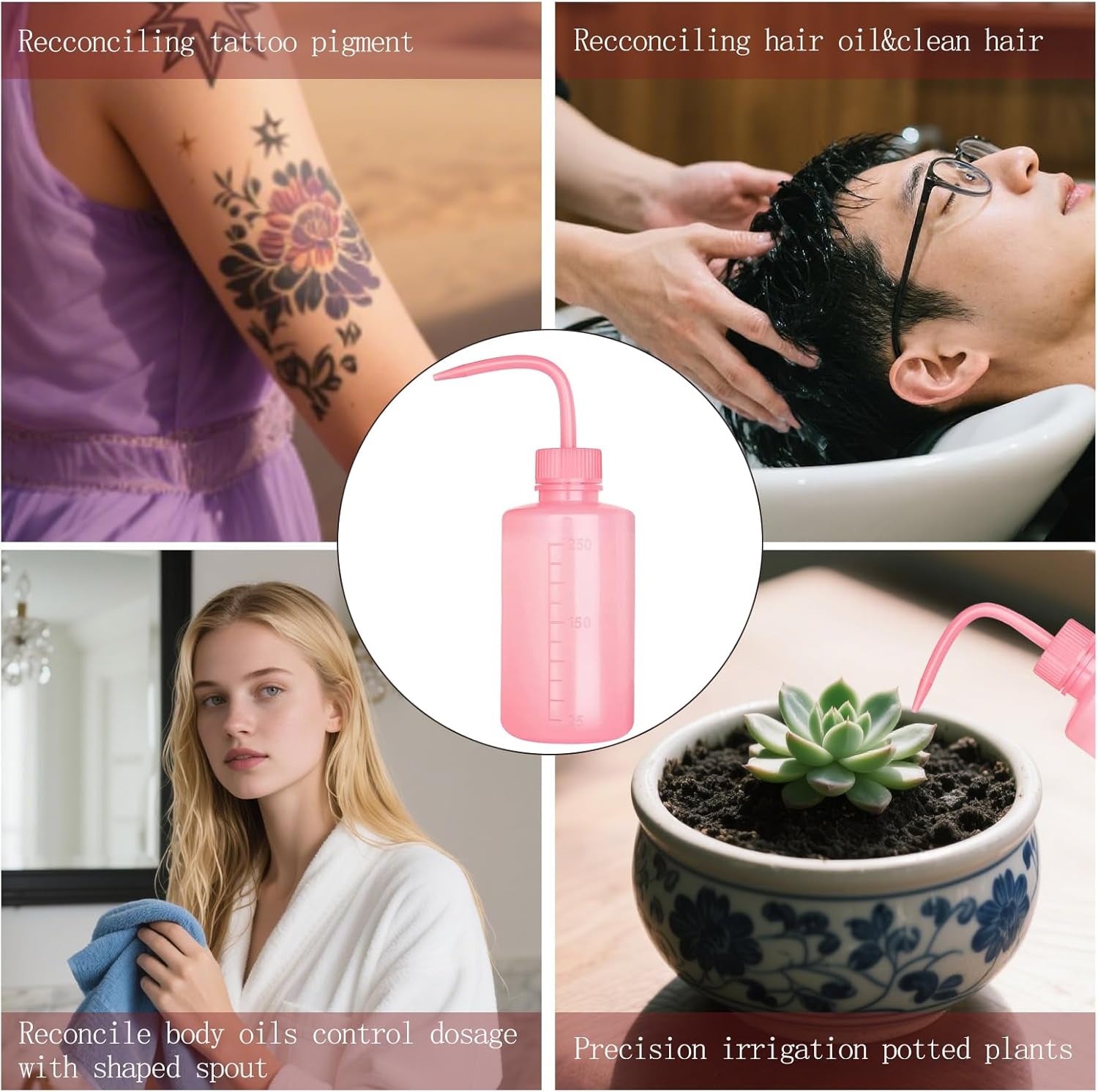 3 PCS Lash Shampoo Brush Sets with 1Pcs 250 ML Plastic Satety Lash Tatoo Wash Bottles 2PCS Nose Blackhead Facial Cleaning Brush for Eyelash Extension Supplies (Styel #5)