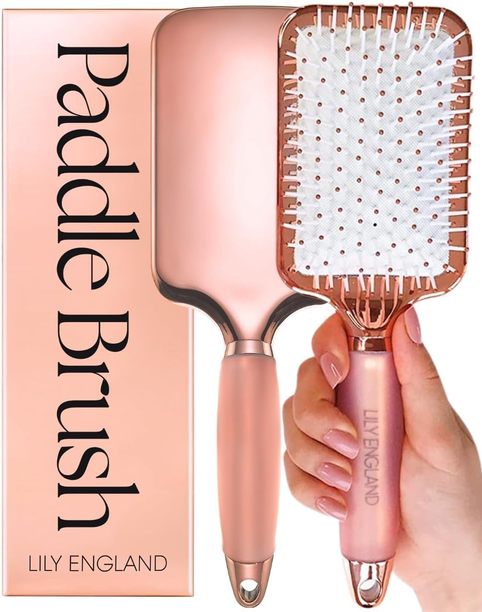 Paddle Brush Best for Detangling, Straightening Hair and Blowdrying, Rose Gold Hairbrush