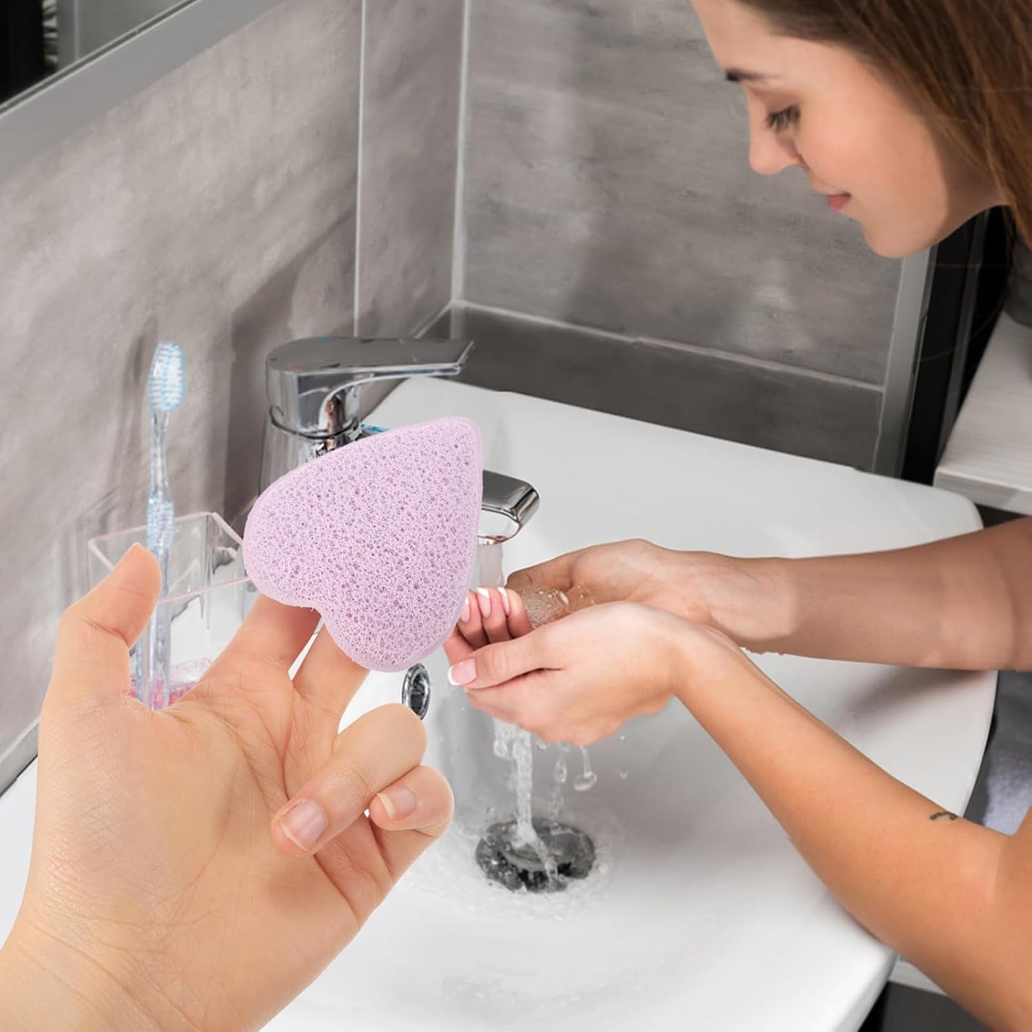 Deep Pore Cleansing Facial Sponges Natural Facial Cleansing Puff for Gentle Exfoliation