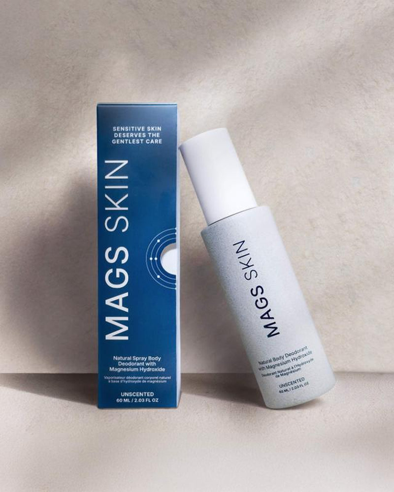 MAGS Skin Deodorant for Sensitive Skin - Magnesium Formula, 24-Hour Freshness, No Irritation, Clinically Backed, Lightweight Spray-On