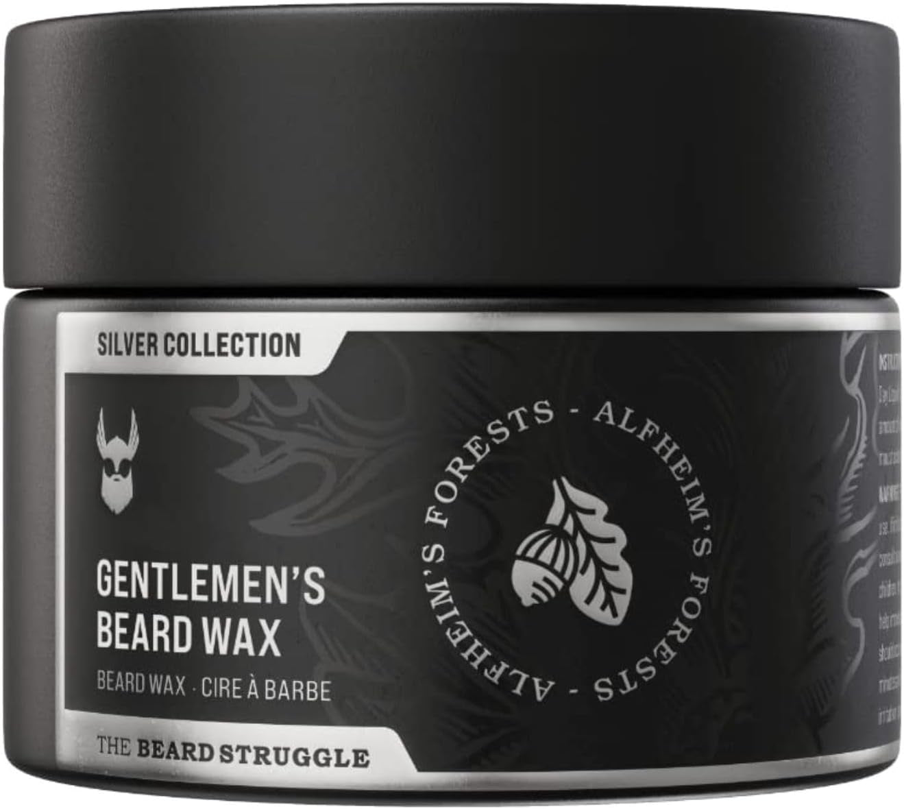Gentlemen'S Beard & Mustache Wax for Men by Beard Struggle - Viking Beard Wax Helps to Tame Style & Groom - Silver Collection - Alfheim'S Forests - Moustache Wax, 50G / 1.76 US. Oz.