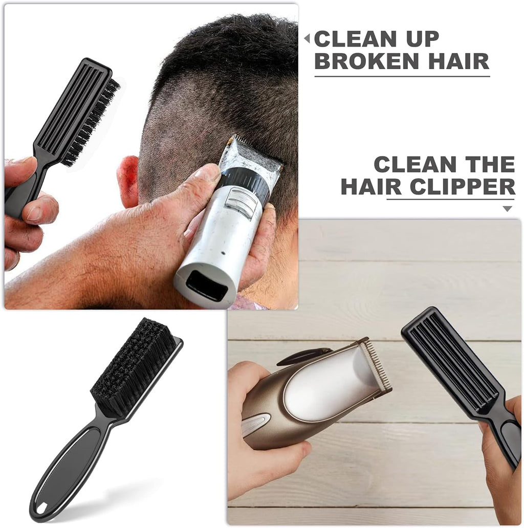 6-Piece Barber Blade Cleaning Brush Set - Nylon Clipper Cleaner Brushes for Men (Red/Black)