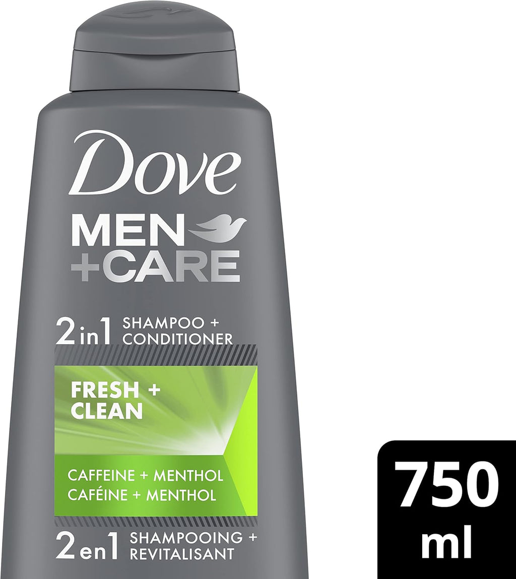 Fresh & Clean 2-In-1 Shampoo & Conditioner for Dry Hair with Caffeine and Menthol 750 Ml