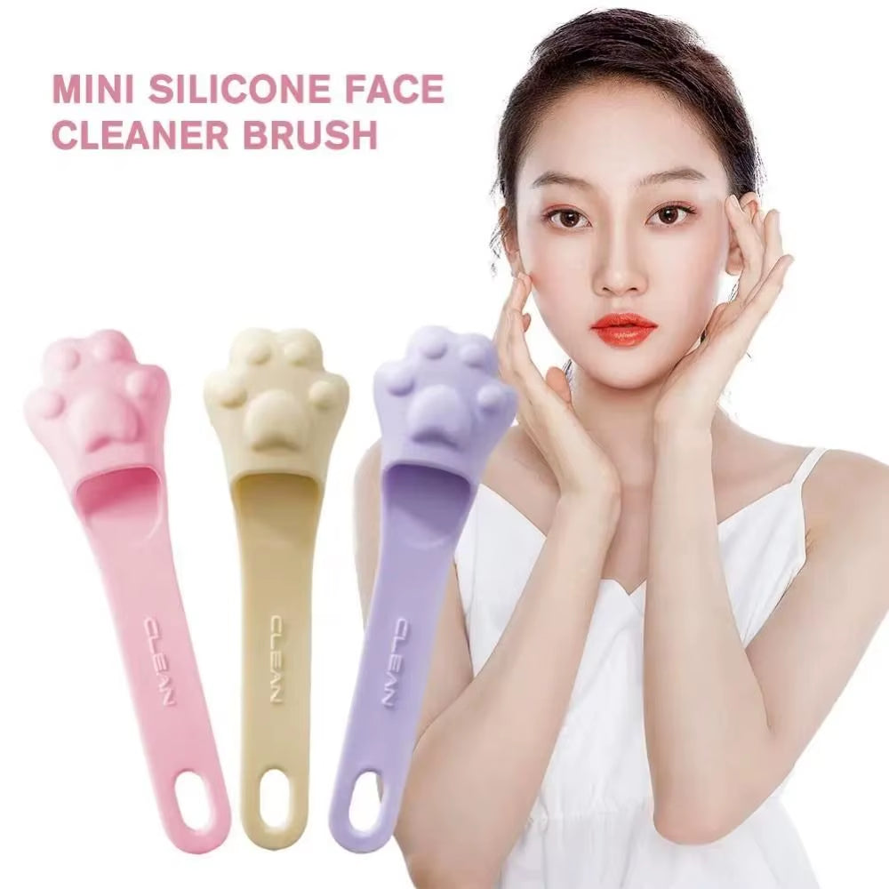 Silicone Facial Cleansing Brush Flexible Reusable Blackhead Remover Brush Soft Cat Claw Finger Massage Brushes Facial Cleansing