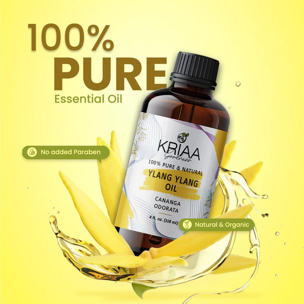 Ylang Ylang Essential Oil with Dropper - Pure & Organic Aromatherapy for Diffuser, Spray, Soap, Massage, Candles, Body Wash, Shower Steamers, and Multi-Use Fragrance Huile Essentielle