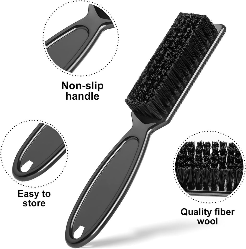 6-Piece Barber Blade Cleaning Brush Set - Nylon Clipper Cleaner Brushes for Men (Red/Black)