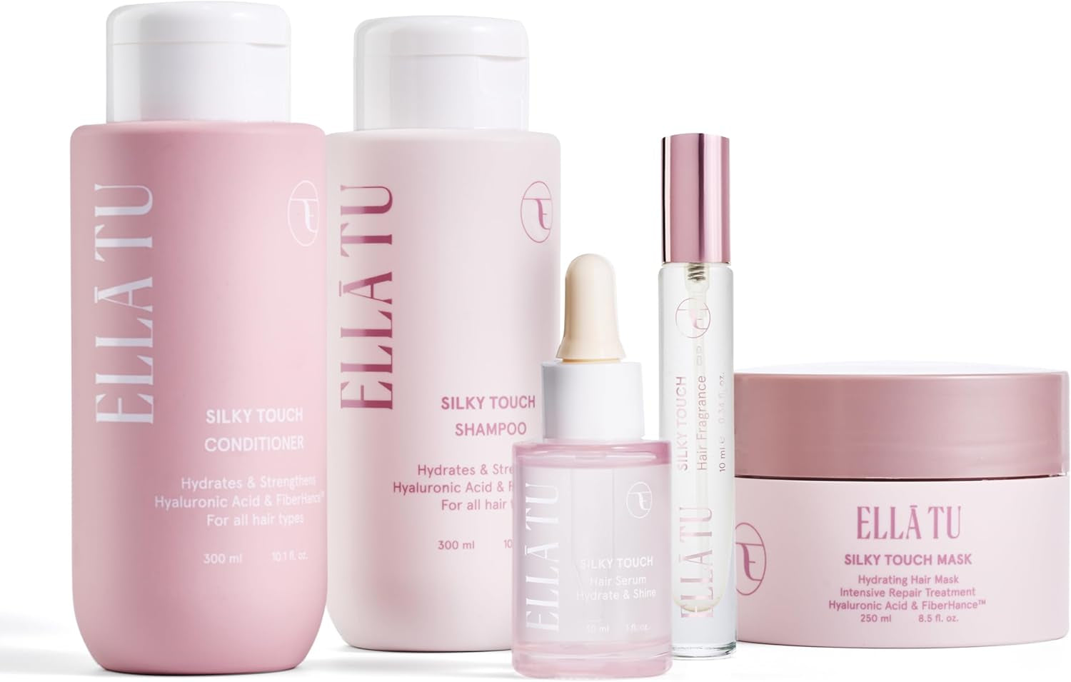 Ellatu Goddess Hair Kit - Complete Routine for All Hair Types - Includes Shampoo, Conditioner, Mask, Serum, & Fragrance - Hydrating, Nourishing, & Strengthening Formula