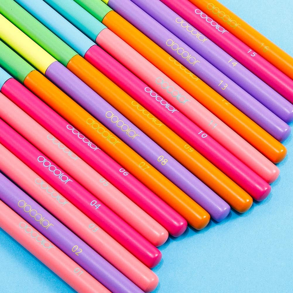 Eye Makeup Brushes 16Pcs Colorful Eyeshadow Makeup Brush Set Professtional Eyeshadow Brushes with Soft Synthetic Hairs & Real Wood Handle for Eyeshadow, Eyebrow, Eyeliner, Blending