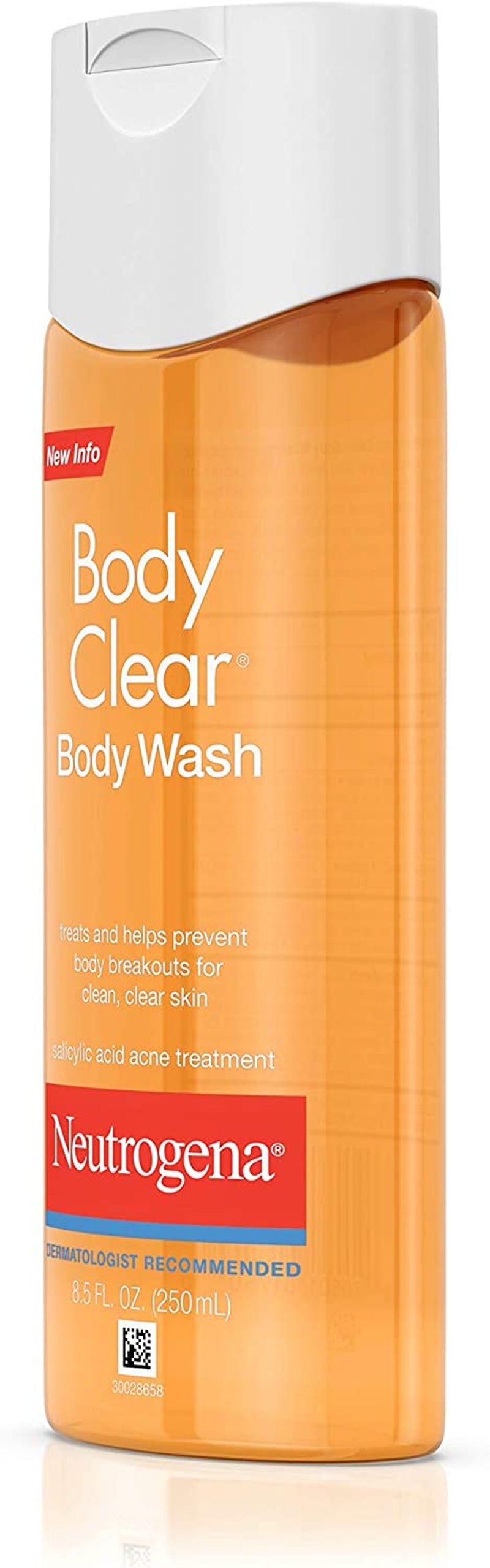 Body Clear Acne Body Wash with Salicylic Acid - Pimple Care Product, Acne Treament, Pore Cleaner, Help Treat Breakouts on Back, Chest & Shoulders, Non-Comedogenic- 250 Ml