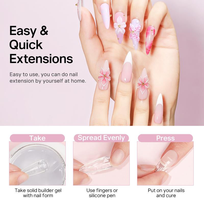 MIZHSE Solid 3D Nail Gel – Sculpt Flowers & Shapes Easily | Clear & White