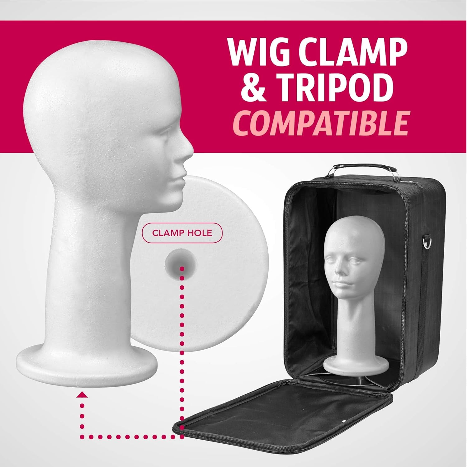 Styrofoam Head Mannequins Style Model & Display Women'S Wigs Hats & Hairpieces - Large 15" - by s