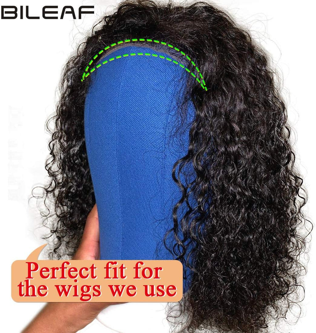 22 Inch Canvas Block Head Mannequin Wig Head with Stand Pink for Display with Mount Holes(Rosy)