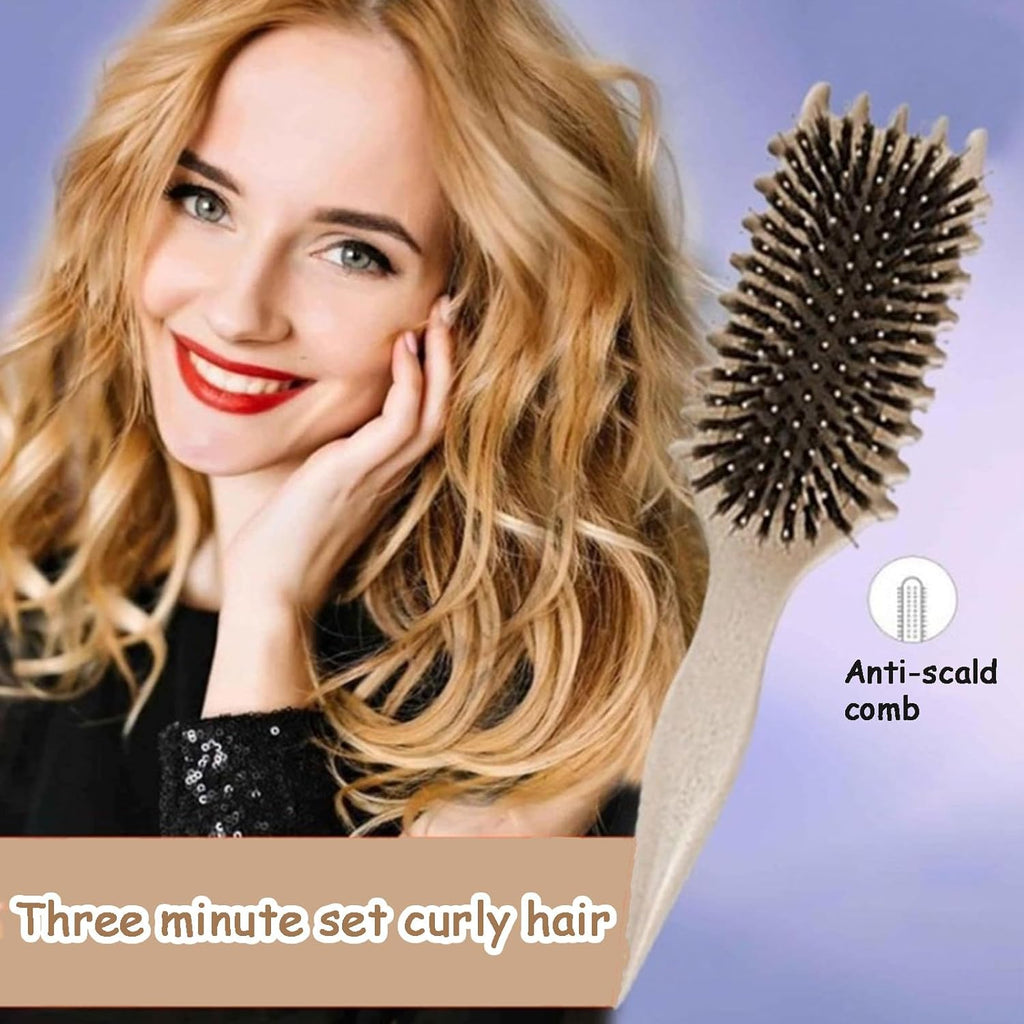 Curly Hair Brush,Curl Brush,Curl Defining Brush,Newest Boar Bristle Hair Brush,Suitable for All Hair Types,Including Hair Grab and Headband,Boar Bristle Hair Brush,Hair Brush for Women(Beige)