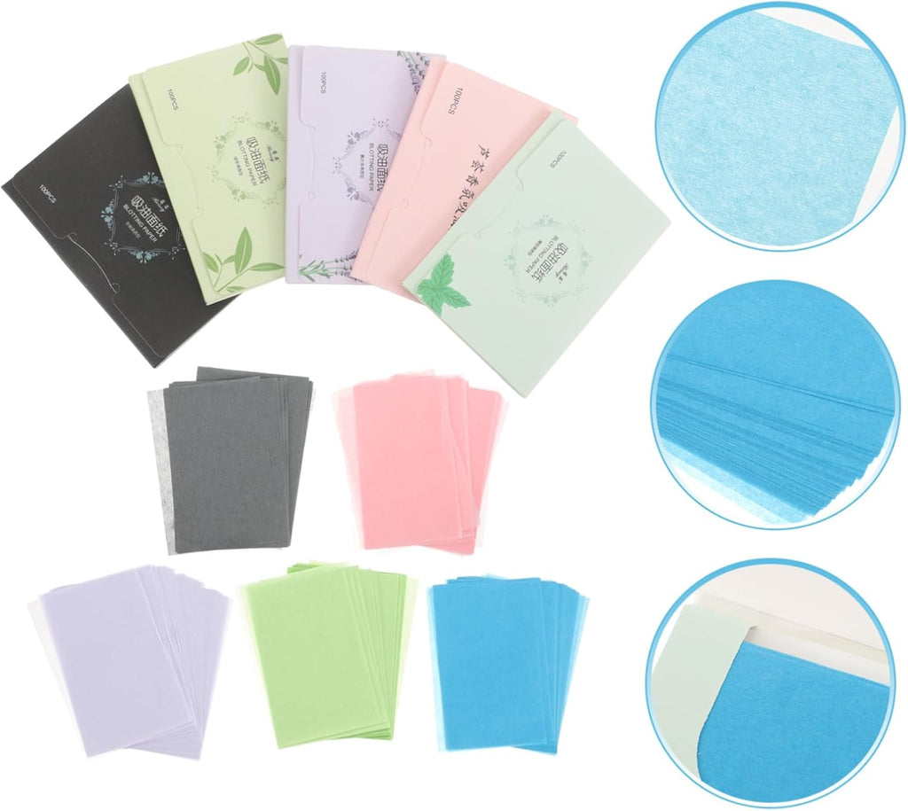 500-Piece Facial Cleansing Tissue Kit Oil Blotters Different Scents Versatile for Daily Use Random