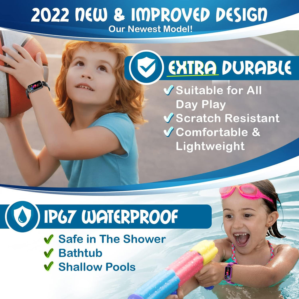 Kids Fitness Tracker for Age 5-16，2022 Upgraded Tracker Kids Watch，Waterproof Watch for Kids with Pedometer，Sleep Monitor & Calorie Counter，Fitness Watch for Kids Girls Boys Teen