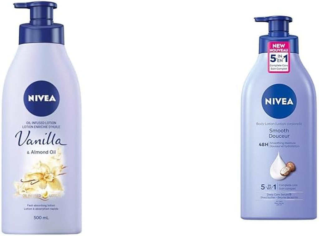 Oil-Infused Vanilla & Almond Oil Body Lotion | Non-Greasy, Fast Absorbing Daily Moisturizer & Smooth Body Lotion | 48H Smoother Skin |Daily Moisturizer | Light, Non-Greasy