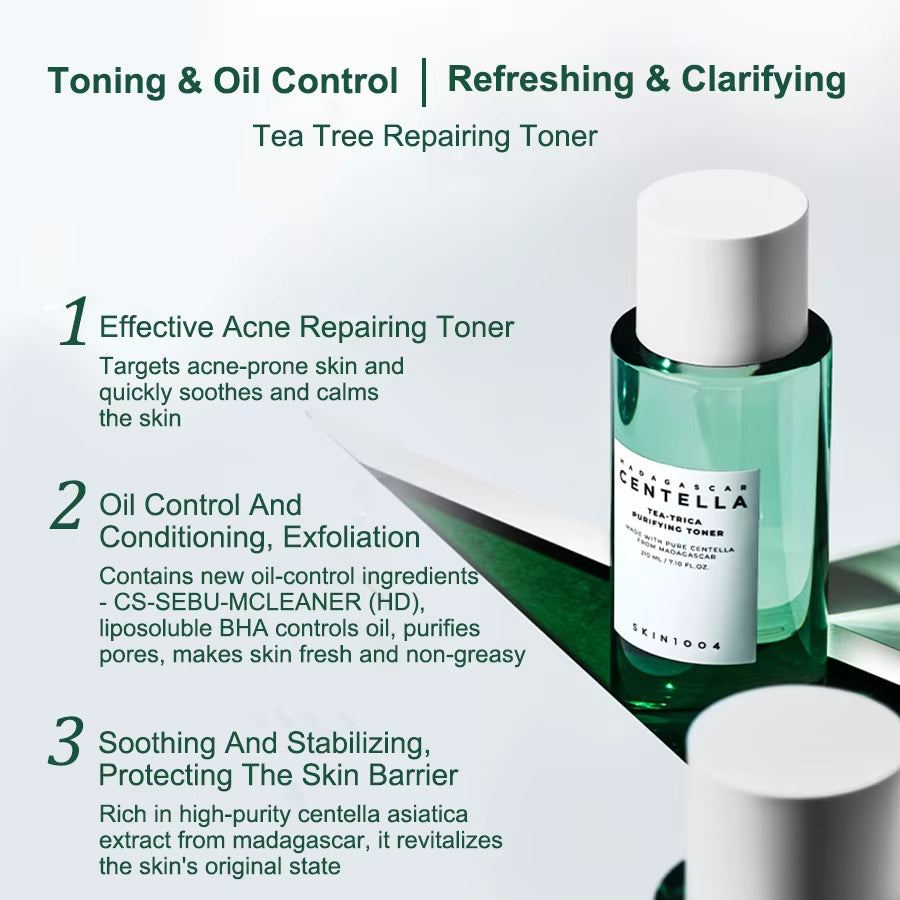 SKIN1004 Tea Tree & Centella Toner for Acne, Oil Control & Soothing, Madagascar Centella Asiatica, Korean Skincare，210Ml