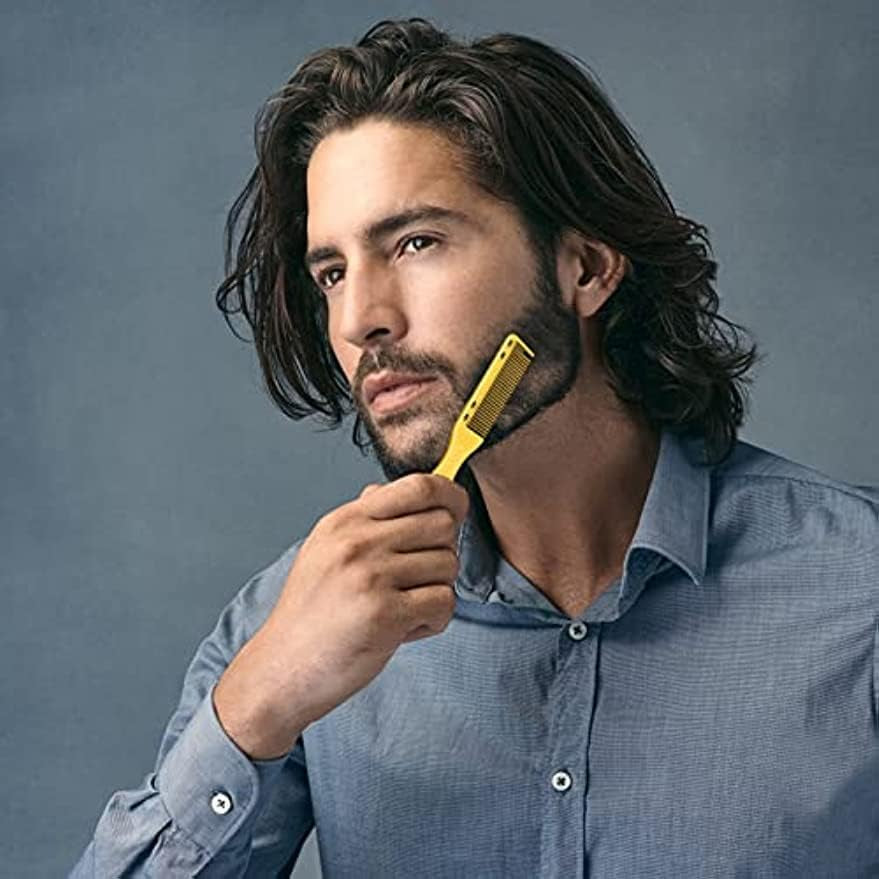 Barber Neck Duster Brush Wood Handle with Hook for Hair Cutting… (Neck Brush+Gold Comb Brush)