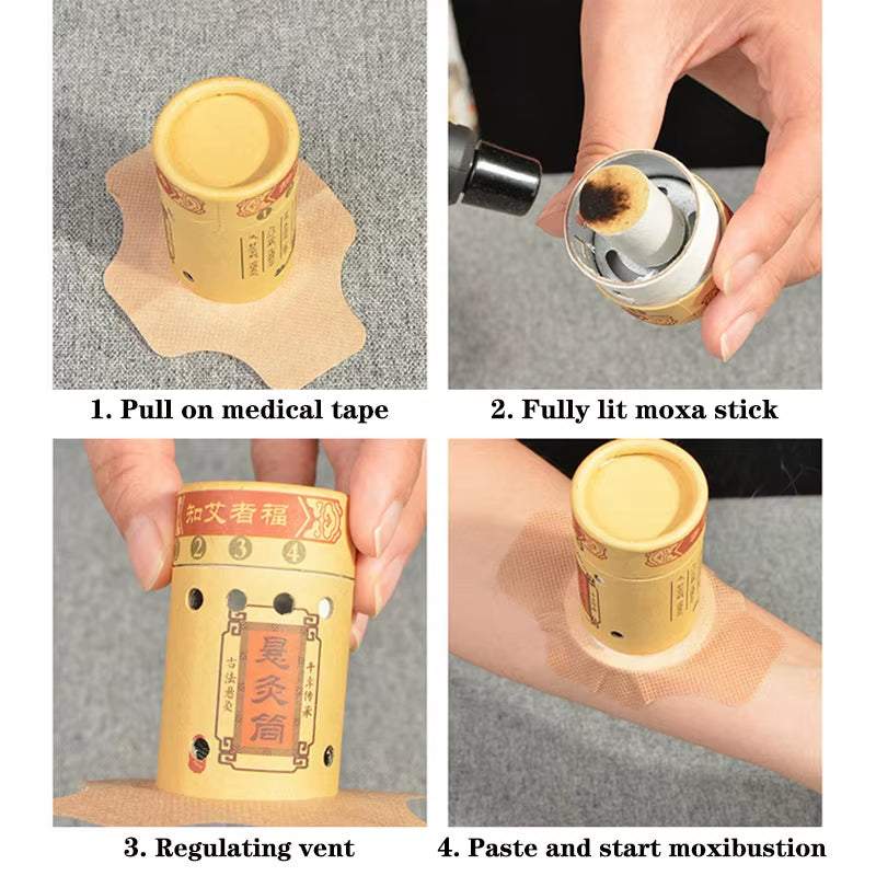Moxibustion Cylinder Warm Acupuncture Heat Therapy Body Massage Health Care Wild Mugwort Argy Wormwood Moxa Stick