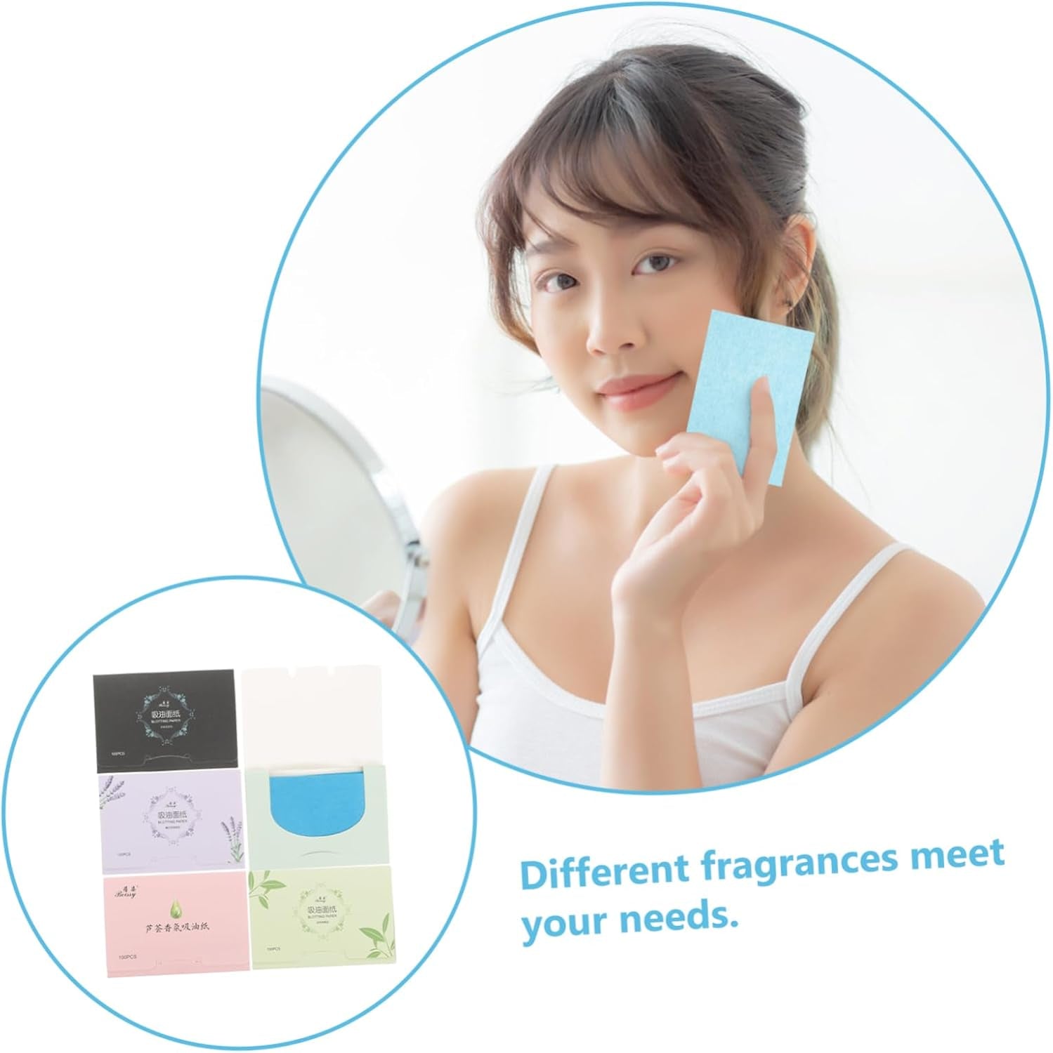 500-Piece Facial Cleansing Tissue Kit Oil Blotters Different Scents Versatile for Daily Use Random