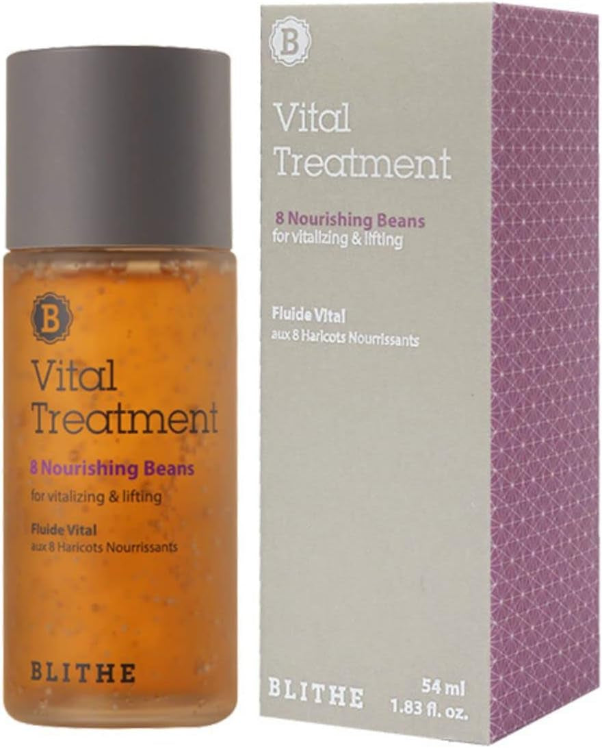 Vital Treatment 8 Nourishing Beans Facial Essence Toner - Moisturizing Face Serum for Smoothing Uneven Skin Bumps, Korean Skin Care for Vitalizing & Lifting 54Ml