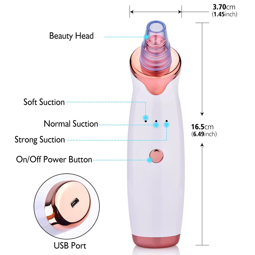 Facial Blackhead Remover Electric Acne Cleaner Blackhead Black Point Vacuum Cleaner Tool Black Spots Pore Cleaner Machine