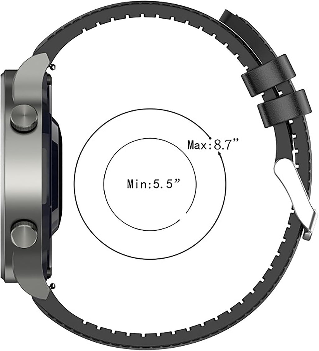 ID208 plus Smart Watch Bands, Leather Silicone Breathable Replacement Smartwatch Strap Wristband Compatible for Quican, Aeac, WMK ID208 plus 1.8 Inches Smart Watch (Brown)