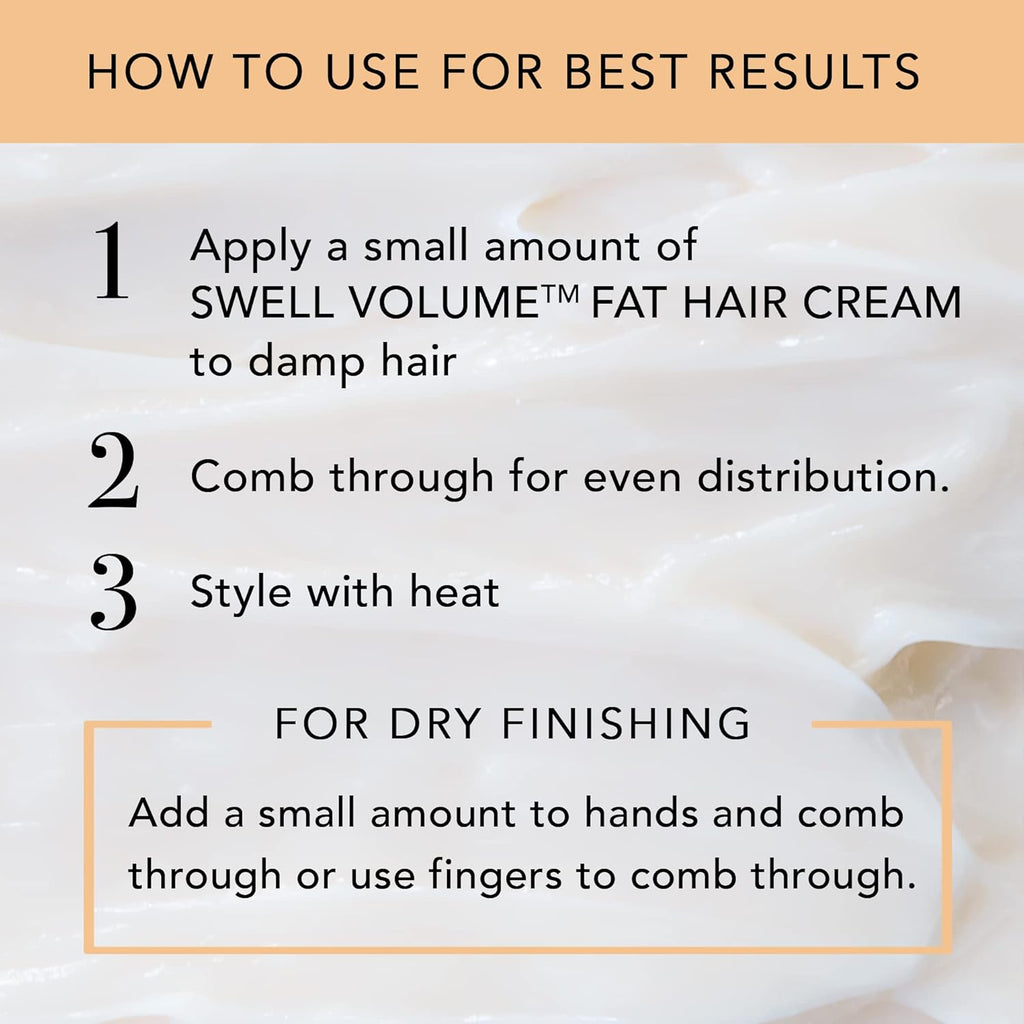 Swell Volume Hair Creams: Volumizing & Thickening Products for Men & Women - Heat Activated Fat Hair Volumizer Cream Plumps, Shapes & Adds Thickness to Thin Hair - Formulated with Clay - 6 Oz